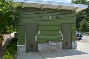 Restrooms feature an underground cistern for non-portable water. This is done to reduce the amount of water the city uses.