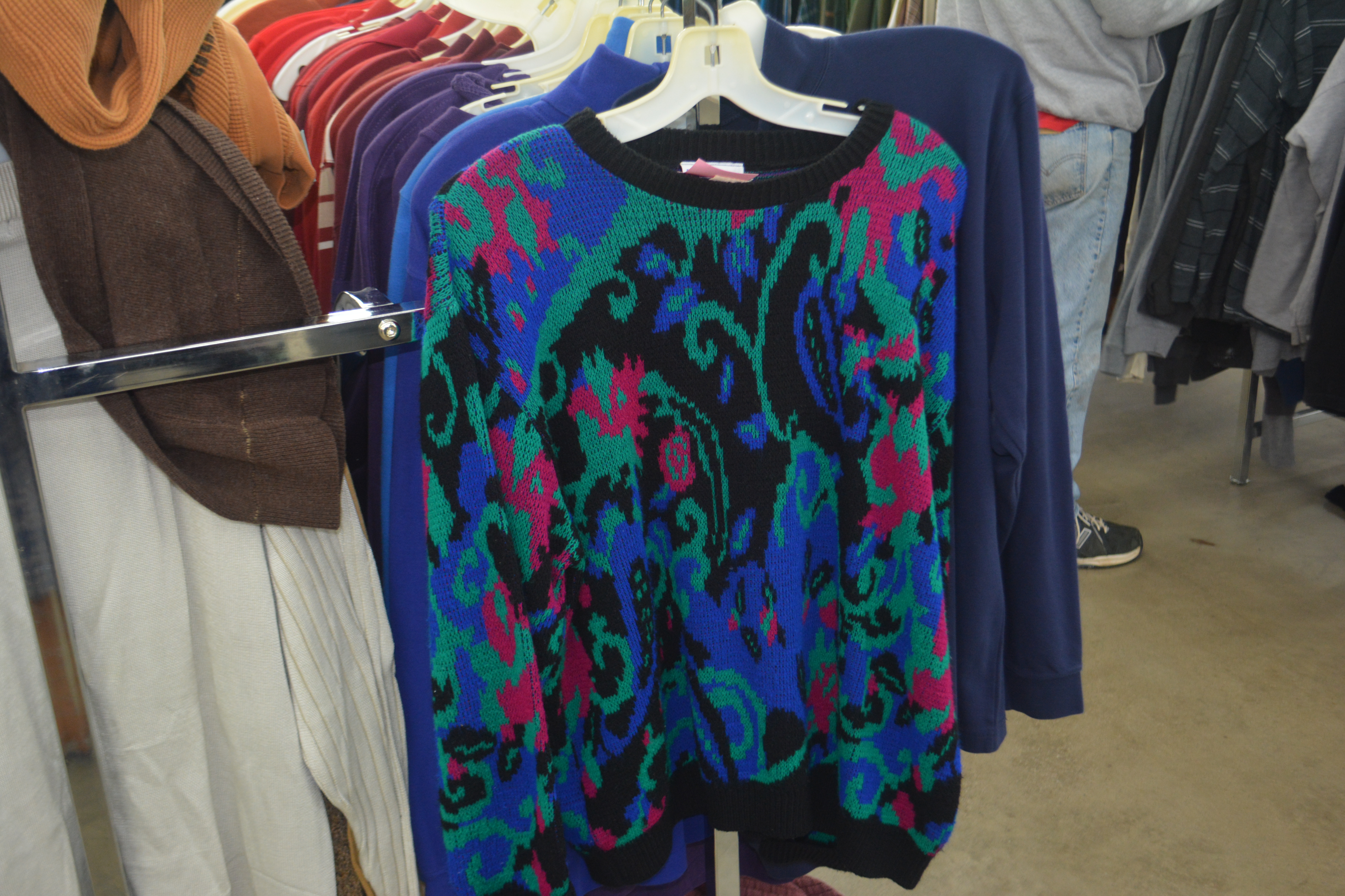 An item of clothing sold at a thrift store retailer Value Village. 