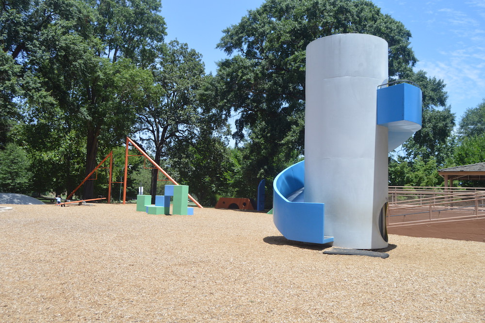 The Noguchi Playscape combines simple shapes with bright colors to make for minimalistic yet whimsical playground.